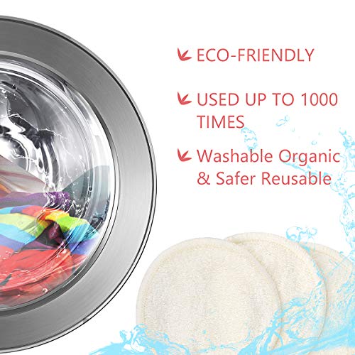 Reusable Makeup Remover Pads,24 Packs Organic Bamboo Cotton Rounds with Spa Headband & Cotton Laundry Bag, Eco-friendly Natural Premium Upgrade Set1 5 Reusable Makeup Remover Pads,24 Packs Organic Bamboo Cotton Rounds with Spa Headband & Cotton Laundry Bag, Eco-friendly Natural Premium Upgrade Set1 - Image 5