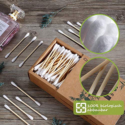 Ruboka Bamboo Cotton Buds | Pack of 5 (1000 Pieces) | 100% Cotton Double Ear Swabs | Sustainable & Eco Friendly | Plastic Free Environmentally Clean Packaging 3 Ruboka Bamboo Cotton Buds | Pack of 5 (1000 Pieces) | 100% Cotton Double Ear Swabs | Sustainable & Eco Friendly | Plastic Free Environmentally Clean Packaging - Image 3