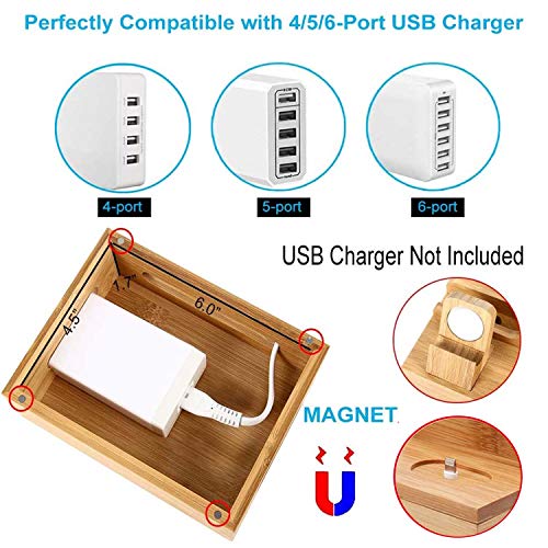 SETROVIC Bamboo Charging Station Docking Holder, Desktop Organiser for Multiple Devices Dock. Accessories Compatible Mobile Phone/Tablet/Apple Watch/Airpods 3 SETROVIC Bamboo Charging Station Docking Holder, Desktop Organiser for Multiple Devices Dock. Accessories Compatible Mobile Phone/Tablet/Apple Watch/Airpods - Image 3
