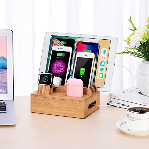 SETROVIC Bamboo Charging Station Docking Holder, Desktop Organiser for Multiple Devices Dock. Accessories Compatible Mobile Phone/Tablet/Apple Watch/Airpods 7 SETROVIC Bamboo Charging Station Docking Holder, Desktop Organiser for Multiple Devices Dock. Accessories Compatible Mobile Phone/Tablet/Apple Watch/Airpods - Image 7