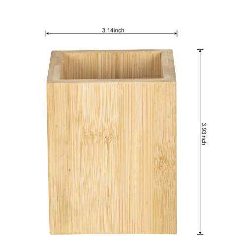 STORMSHOPPING 2 PCS Bamboo Wood Pen Pencil Holder Cup/Desktop Stationery Makeup Brush Storage Organizer Caddy Box for Desk Table, Office School Supplies, Home Bedroom 2 STORMSHOPPING 2 PCS Bamboo Wood Pen Pencil Holder Cup/Desktop Stationery Makeup Brush Storage Organizer Caddy Box for Desk Table, Office School Supplies, Home Bedroom - Image 2