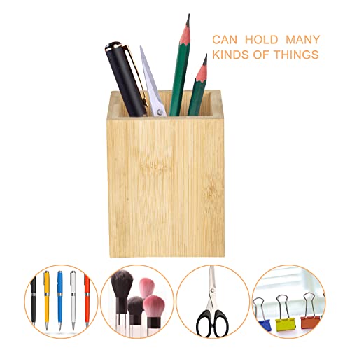 STORMSHOPPING 2 PCS Bamboo Wood Pen Pencil Holder Cup/Desktop Stationery Makeup Brush Storage Organizer Caddy Box for Desk Table, Office School Supplies, Home Bedroom 3 STORMSHOPPING 2 PCS Bamboo Wood Pen Pencil Holder Cup/Desktop Stationery Makeup Brush Storage Organizer Caddy Box for Desk Table, Office School Supplies, Home Bedroom - Image 3