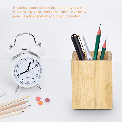 STORMSHOPPING 2 PCS Bamboo Wood Pen Pencil Holder Cup/Desktop Stationery Makeup Brush Storage Organizer Caddy Box for Desk Table, Office School Supplies, Home Bedroom 4 STORMSHOPPING 2 PCS Bamboo Wood Pen Pencil Holder Cup/Desktop Stationery Makeup Brush Storage Organizer Caddy Box for Desk Table, Office School Supplies, Home Bedroom - Image 4