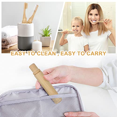 SWKJ Portable Bamboo Toothbrushes, 2 Pcs Organic Natural Folding Bamboo Toothbrush with Soft Bristle, Eco-Friendly Toothbrush for Home, School, Business Trip, Travel, Camping 6 SWKJ Portable Bamboo Toothbrushes, 2 Pcs Organic Natural Folding Bamboo Toothbrush with Soft Bristle, Eco-Friendly Toothbrush for Home, School, Business Trip, Travel, Camping - Image 6