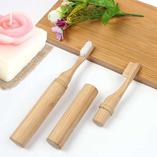 SWKJ Portable Bamboo Toothbrushes, 2 Pcs Organic Natural Folding Bamboo Toothbrush with Soft Bristle, Eco-Friendly Toothbrush for Home, School, Business Trip, Travel, Camping 7 SWKJ Portable Bamboo Toothbrushes, 2 Pcs Organic Natural Folding Bamboo Toothbrush with Soft Bristle, Eco-Friendly Toothbrush for Home, School, Business Trip, Travel, Camping - Image 7