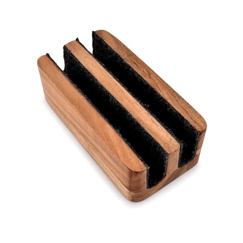 Samhita Laptop Holder Acacia Wood Laptop Vertical Stand Fits MacBook Pro and Other Laptops Upright Laptop Holder for Desk, (20.32cm x 10.16cm x 6.35cm) 2 Samhita Laptop Holder Acacia Wood Laptop Vertical Stand Fits MacBook Pro and Other Laptops Upright Laptop Holder for Desk, (20.32cm x 10.16cm x 6.35cm) - Image 2