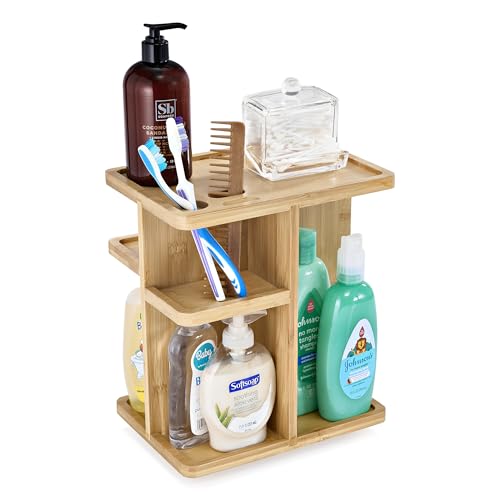 Sorbus 360° Makeup Organizer - Bamboo Wood Make Up Storage Carousel for Cosmetics, Skin Care Rotating Makeup Organizer for Vanity, Bathroom Storage 6 Sorbus 360° Makeup Organizer - Bamboo Wood Make Up Storage Carousel for Cosmetics, Skin Care Rotating Makeup Organizer for Vanity, Bathroom Storage - Image 6