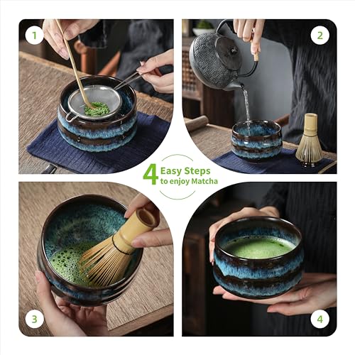 TEANAGOO Matcha Whisk, 7 Pcs Matcha Set with Holder/Scoop/Sifter, Matcha Kit for Ceremony, Matcha Tea Set for Making Breakfast/Latte, Matcha Whisk Set and Ceramic Bowl, Gift for Friend/Family 5 TEANAGOO Matcha Whisk, 7 Pcs Matcha Set with Holder/Scoop/Sifter, Matcha Kit for Ceremony, Matcha Tea Set for Making Breakfast/Latte, Matcha Whisk Set and Ceramic Bowl, Gift for Friend/Family - Image 5