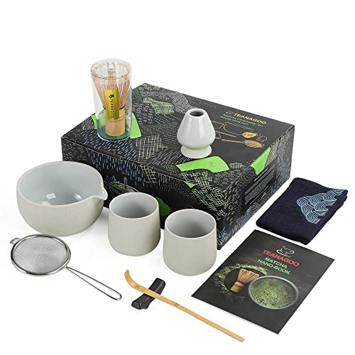 TEANAGOO Matcha Whisk,9 Pcs Ceramic Matcha Set,Matcha Kit for Ceremony,Matcha Tea Set for Making Breakfast/Matcha Latte,Matcha Whisk and Bowl Set with 2 Matcha Cups(7.2oz),Gift for Matcha Lover 1 TEANAGOO Matcha Whisk,9 Pcs Ceramic Matcha Set,Matcha Kit for Ceremony,Matcha Tea Set for Making Breakfast/Matcha Latte,Matcha Whisk and Bowl Set with 2 Matcha Cups(7.2oz),Gift for Matcha Lover