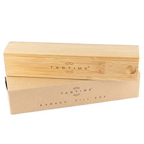 TabTime Bamboo Weekly Pill Box, 7 Day Pill Organiser, Perfect for Vitamins, Pills and Supplements 2 TabTime Bamboo Weekly Pill Box, 7 Day Pill Organiser, Perfect for Vitamins, Pills and Supplements - Image 2