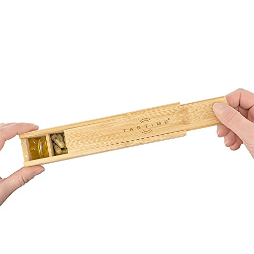 TabTime Bamboo Weekly Pill Box, 7 Day Pill Organiser, Perfect for Vitamins, Pills and Supplements 5 TabTime Bamboo Weekly Pill Box, 7 Day Pill Organiser, Perfect for Vitamins, Pills and Supplements - Image 5
