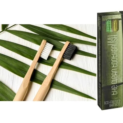 The Clean Toothbrush | Eco-Friendly and Socially Responsible Manual Toothbrush | Pack of 2 | Made from 100% Biodegradable, Sustainably Grown Moso Bamboo 1 The Clean Toothbrush | Eco-Friendly and Socially Responsible Manual Toothbrush | Pack of 2 | Made from 100% Biodegradable, Sustainably Grown Moso Bamboo