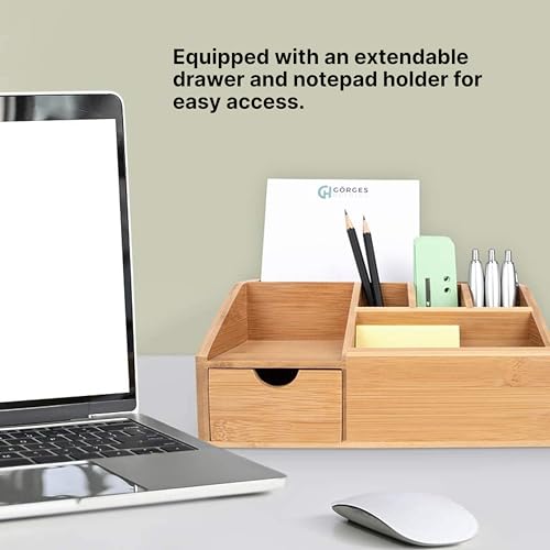 Thingles Bamboo Desk Organiser | Stationary Holder, Pen Storage | Pencil Holder for Office | Wooden Craft Tray 2 Thingles Bamboo Desk Organiser | Stationary Holder, Pen Storage | Pencil Holder for Office | Wooden Craft Tray - Image 2