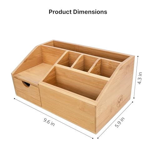 Thingles Bamboo Desk Organiser | Stationary Holder, Pen Storage | Pencil Holder for Office | Wooden Craft Tray 3 Thingles Bamboo Desk Organiser | Stationary Holder, Pen Storage | Pencil Holder for Office | Wooden Craft Tray - Image 3