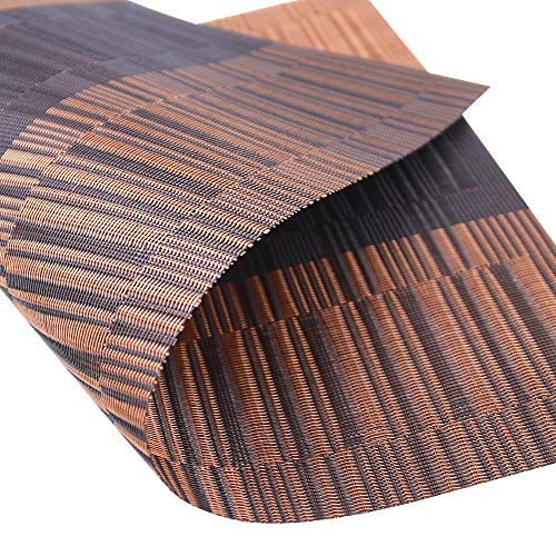 Time to Sparkle Set of 12 PCS Vinyl Woven 6pcs Placemats + 6pcs Coasters Place Mats Non slip Table Mats Waterproof Heat-resistant Dining Table Mats Decor (Brown Bamboo) 4 Time to Sparkle Set of 12 PCS Vinyl Woven 6pcs Placemats + 6pcs Coasters Place Mats Non slip Table Mats Waterproof Heat-resistant Dining Table Mats Decor (Brown Bamboo) - Image 4