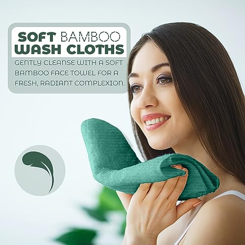 Towelogy Luxury Bamboo Bath Towels Set Of 2-1 Hand Towel 50x80cm & 1 Extra Large Bath Towel 90x140cm | Rapid Drying Experience Every Day (Green, 2) 5 Towelogy Luxury Bamboo Bath Towels Set Of 2-1 Hand Towel 50x80cm & 1 Extra Large Bath Towel 90x140cm | Rapid Drying Experience Every Day (Green, 2) - Image 5