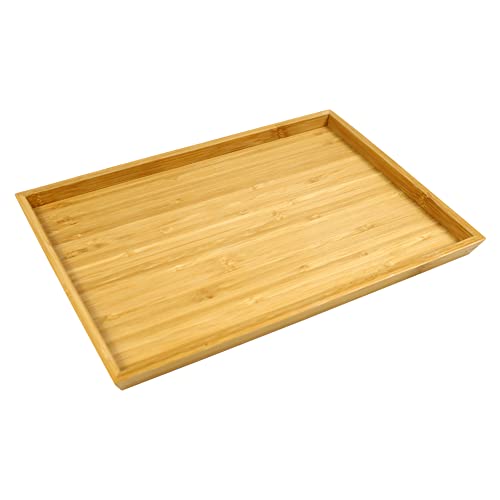 WKWKER Bamboo Serving Tray Set of 2 - Portable Rectangle Tray Platters for Kitchen Dining Snack Fruit tv Bed Trays (Natural) 4 WKWKER Bamboo Serving Tray Set of 2 - Portable Rectangle Tray Platters for Kitchen Dining Snack Fruit tv Bed Trays (Natural) - Image 4