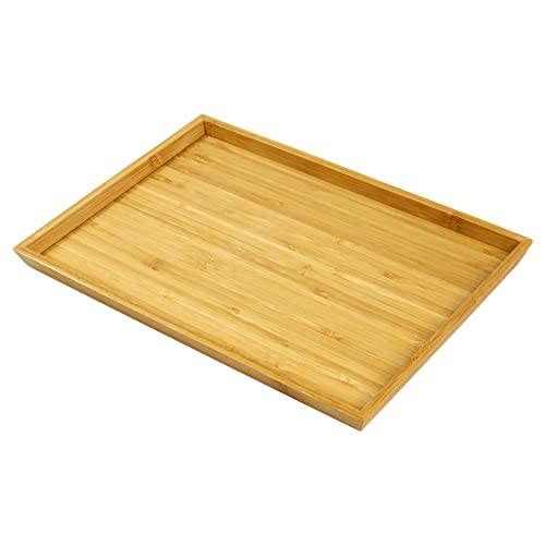 WKWKER Bamboo Serving Tray Set of 2 - Portable Rectangle Tray Platters for Kitchen Dining Snack Fruit tv Bed Trays (Natural) 5 WKWKER Bamboo Serving Tray Set of 2 - Portable Rectangle Tray Platters for Kitchen Dining Snack Fruit tv Bed Trays (Natural) - Image 5