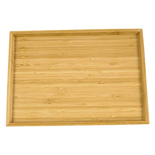 WKWKER Bamboo Serving Tray Set of 2 - Portable Rectangle Tray Platters for Kitchen Dining Snack Fruit tv Bed Trays (Natural) 6 WKWKER Bamboo Serving Tray Set of 2 - Portable Rectangle Tray Platters for Kitchen Dining Snack Fruit tv Bed Trays (Natural) - Image 6