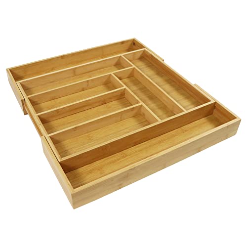 WKWKER Bamboo Cutlery Tray Expandable Cutlery Drawer Organiser Kitchen Drawer Organiser For Silverware, Utensil, Knives Utensil Holder For Office Supplies, Bedroom, Accessories(Natural Color) 5 WKWKER Bamboo Cutlery Tray Expandable Cutlery Drawer Organiser Kitchen Drawer Organiser For Silverware, Utensil, Knives Utensil Holder For Office Supplies, Bedroom, Accessories(Natural Color) - Image 5