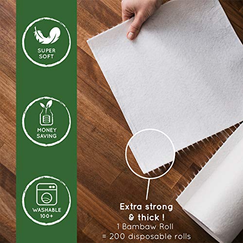 Reusable Paper Towel | Bamboo Eco Kitchen Roll | Multipurpose Eco Cleaning | Strong, Thick and Absorbent | Eco Cloth | Eco Friendly Gifts | Soft on Skin | Quick Dry | 20 Eco Wipes | Bambaw 3 Reusable Paper Towel | Bamboo Eco Kitchen Roll | Multipurpose Eco Cleaning | Strong, Thick and Absorbent | Eco Cloth | Eco Friendly Gifts | Soft on Skin | Quick Dry | 20 Eco Wipes | Bambaw - Image 3