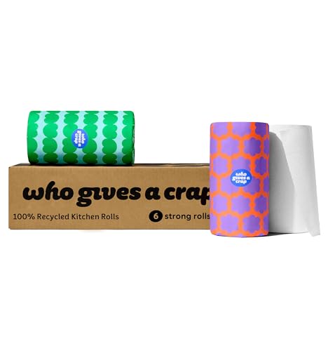 Who Gives A Crap - 100% Recycled 2 Ply Kitchen Roll (6 x Kitchen Rolls) - FSC Certified 1 Who Gives A Crap - 100% Recycled 2 Ply Kitchen Roll (6 x Kitchen Rolls) - FSC Certified