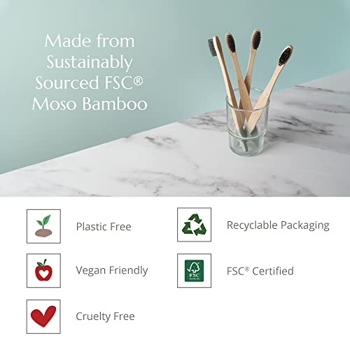 Wild & Stone | Organic Bamboo Toothbrush | Four Different Pattens | Dupont Fibre Bristles | 100% Biodegradable Handle | Vegan Eco Friendly Bamboo Toothbrushes (Medium) 4 Wild & Stone | Organic Bamboo Toothbrush | Four Different Pattens | Dupont Fibre Bristles | 100% Biodegradable Handle | Vegan Eco Friendly Bamboo Toothbrushes (Medium) - Image 4