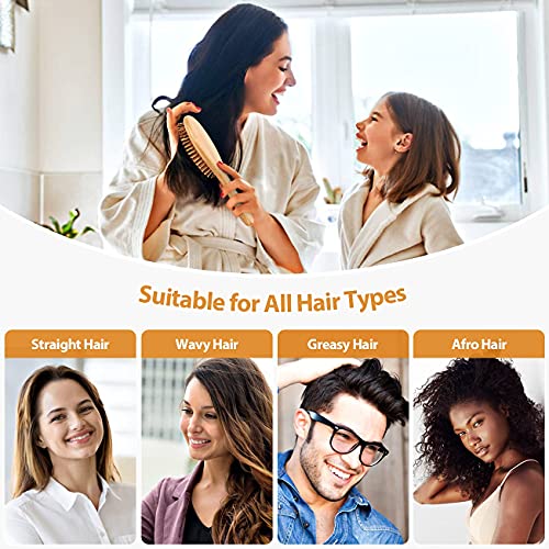 Wooden Hair Brush 2 Pack, Natural Bamboo Hair Combs set, Bristle Detangling Hairbrush for Women, Men Reduce Frizz, Massage Scalp for Straight Curly Wavy Dry Wet Thick or Fine Hair 7 Wooden Hair Brush 2 Pack, Natural Bamboo Hair Combs set, Bristle Detangling Hairbrush for Women, Men Reduce Frizz, Massage Scalp for Straight Curly Wavy Dry Wet Thick or Fine Hair - Image 7