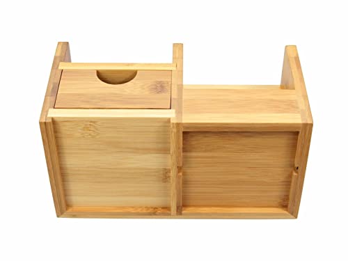 Woodquail Desk Organiser with Drawer, Pen Holder, Desk Tidy of 4 Compartments, Made of Natural Bamboo 4 Woodquail Desk Organiser with Drawer, Pen Holder, Desk Tidy of 4 Compartments, Made of Natural Bamboo - Image 4