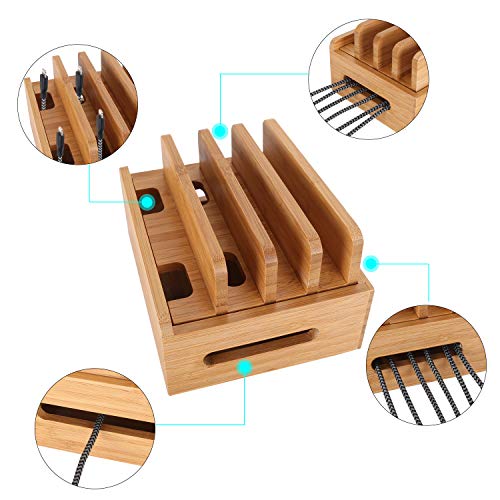 XPhonew Bamboo Wood Desktop Multi-device Cords Organizer Stand and Charging Station Charger Dock Cradle Holder for iPhone 14 13 12 11 Pro Max XS iPad Mini 4 5 Samsung OnePlus LG Smartphones and Tablet 4 XPhonew Bamboo Wood Desktop Multi-device Cords Organizer Stand and Charging Station Charger Dock Cradle Holder for iPhone 14 13 12 11 Pro Max XS iPad Mini 4 5 Samsung OnePlus LG Smartphones and Tablet - Image 4