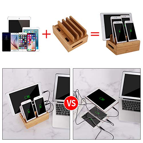 XPhonew Bamboo Wood Desktop Multi-device Cords Organizer Stand and Charging Station Charger Dock Cradle Holder for iPhone 14 13 12 11 Pro Max XS iPad Mini 4 5 Samsung OnePlus LG Smartphones and Tablet 6 XPhonew Bamboo Wood Desktop Multi-device Cords Organizer Stand and Charging Station Charger Dock Cradle Holder for iPhone 14 13 12 11 Pro Max XS iPad Mini 4 5 Samsung OnePlus LG Smartphones and Tablet - Image 6