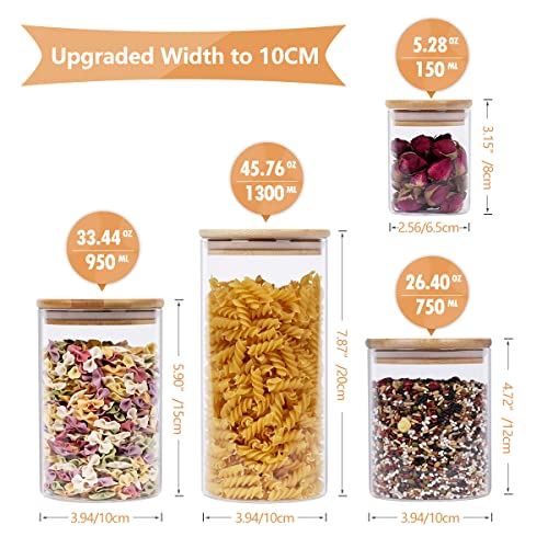 Xtulina 750ML Glass Kitchen Storage Jars, Airtight Storage Containers with Wooden Lid Set of 3 3 Xtulina 750ML Glass Kitchen Storage Jars, Airtight Storage Containers with Wooden Lid Set of 3 - Image 3