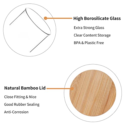 Xtulina 750ML Glass Kitchen Storage Jars, Airtight Storage Containers with Wooden Lid Set of 3 4 Xtulina 750ML Glass Kitchen Storage Jars, Airtight Storage Containers with Wooden Lid Set of 3 - Image 4