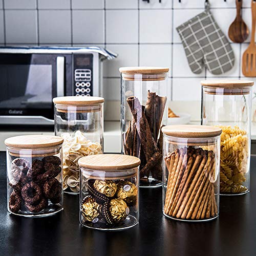 Xtulina 750ML Glass Kitchen Storage Jars, Airtight Storage Containers with Wooden Lid Set of 3 6 Xtulina 750ML Glass Kitchen Storage Jars, Airtight Storage Containers with Wooden Lid Set of 3 - Image 6