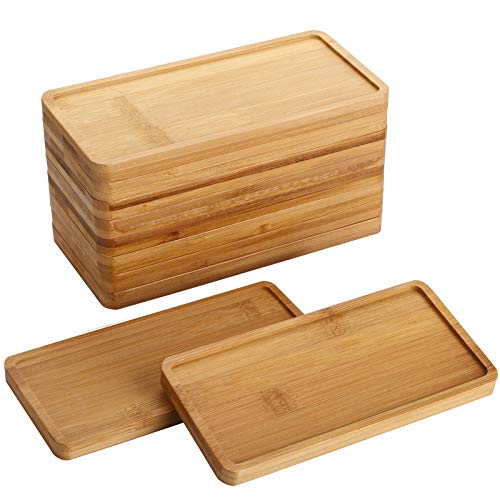 Yarlung 10 Pack Rectanglar Small Bamboo Saucers, 17.8x8.6 cm Plant Pot Drainage Trays for Succulent, Cactus, Bonsai Flower, Small Indoor Planters, Living Room, Balcony, Home Decor 1 Yarlung 10 Pack Rectanglar Small Bamboo Saucers, 17.8x8.6 cm Plant Pot Drainage Trays for Succulent, Cactus, Bonsai Flower, Small Indoor Planters, Living Room, Balcony, Home Decor