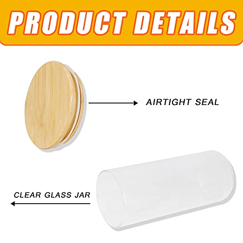 Yishik 1000ml Set of 3 Glass Jars with Bamboo Lids,Airtight Glass Storage Canisters sets,Large Capacity Kitchen Food Containers for Spices,Coffee Beans,Oatmeal 3 Yishik 1000ml Set of 3 Glass Jars with Bamboo Lids,Airtight Glass Storage Canisters sets,Large Capacity Kitchen Food Containers for Spices,Coffee Beans,Oatmeal - Image 3