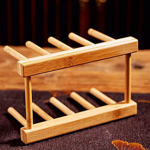 efbock Plate Rack Holder for Kitchen Cupboards Bamboo Wooden Chopping Board Tray Dish Rack Stand Drainers, Kitchen Cabinet Organizer for Plate/Cup/Pot Lid (1, 4 slots) 4 efbock Plate Rack Holder for Kitchen Cupboards Bamboo Wooden Chopping Board Tray Dish Rack Stand Drainers, Kitchen Cabinet Organizer for Plate/Cup/Pot Lid (1, 4 slots) - Image 4
