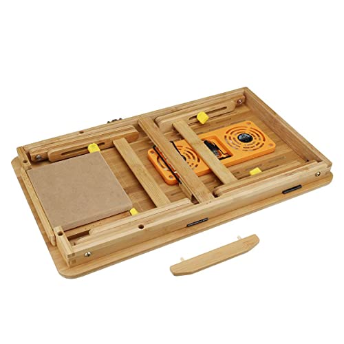 electromax Bamboo Foldable Laptop Desk Bed Table Tray,Built-in 2 USB Fans. Notebook Tablet Sofa Table Stand,Height & Angle Adjustable,with Drawers,Can Be Used as a Breakfast Tray or Drawing Table 6 electromax Bamboo Foldable Laptop Desk Bed Table Tray,Built-in 2 USB Fans. Notebook Tablet Sofa Table Stand,Height & Angle Adjustable,with Drawers,Can Be Used as a Breakfast Tray or Drawing Table - Image 6