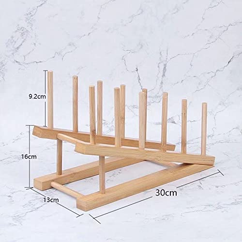 heedpeiur Bamboo Wooden Dish Rack, Dish Stand Drainers, Plate Rack For Cupboard,Lid Organiser, Pot Lid Holder, Dish Organizer,Kitchen Cabinet Organizer 2 heedpeiur Bamboo Wooden Dish Rack, Dish Stand Drainers, Plate Rack For Cupboard,Lid Organiser, Pot Lid Holder, Dish Organizer,Kitchen Cabinet Organizer - Image 2