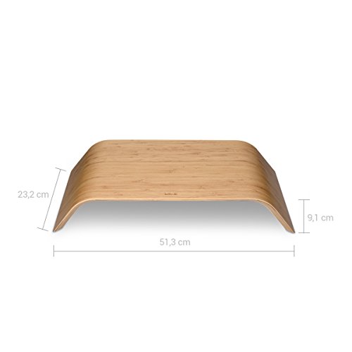 kalibri Computer Monitor Wood Stand - Universal Desk Monitor Holder - Desktop Dock Wooden Mount Display Riser for iMac PC TV Notebook Laptop - Bamboo 4 kalibri Computer Monitor Wood Stand - Universal Desk Monitor Holder - Desktop Dock Wooden Mount Display Riser for iMac PC TV Notebook Laptop - Bamboo - Image 4