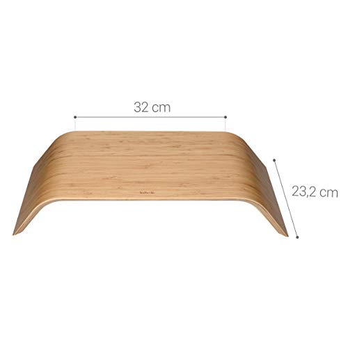 kalibri Computer Monitor Wood Stand - Universal Desk Monitor Holder - Desktop Dock Wooden Mount Display Riser for iMac PC TV Notebook Laptop - Bamboo 6 kalibri Computer Monitor Wood Stand - Universal Desk Monitor Holder - Desktop Dock Wooden Mount Display Riser for iMac PC TV Notebook Laptop - Bamboo - Image 6