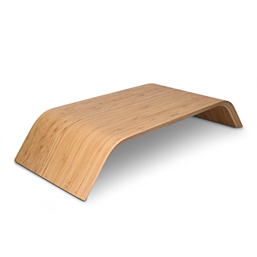 kalibri Computer Monitor Wood Stand - Universal Desk Monitor Holder - Desktop Dock Wooden Mount Display Riser for iMac PC TV Notebook Laptop - Bamboo 1 kalibri Computer Monitor Wood Stand - Universal Desk Monitor Holder - Desktop Dock Wooden Mount Display Riser for iMac PC TV Notebook Laptop - Bamboo