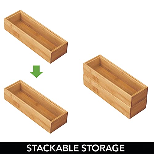 mDesign Set of 4 Storage Box for the Bathroom – Practical Bamboo Box for Bathroom Accessories – Wooden Box for Makeup, Razors, Lotions etc. – Natural 4 mDesign Set of 4 Storage Box for the Bathroom – Practical Bamboo Box for Bathroom Accessories – Wooden Box for Makeup, Razors, Lotions etc. – Natural - Image 4