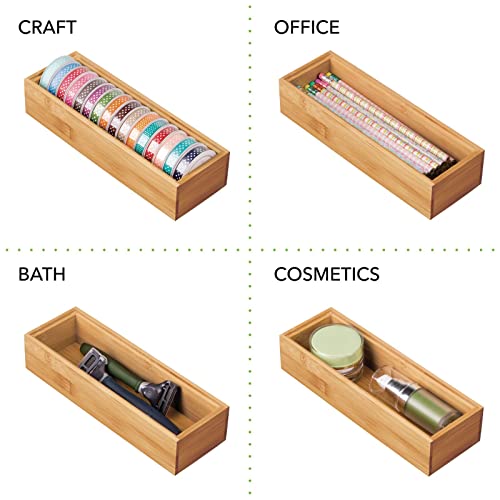 mDesign Set of 4 Storage Box for the Bathroom – Practical Bamboo Box for Bathroom Accessories – Wooden Box for Makeup, Razors, Lotions etc. – Natural 6 mDesign Set of 4 Storage Box for the Bathroom – Practical Bamboo Box for Bathroom Accessories – Wooden Box for Makeup, Razors, Lotions etc. – Natural - Image 6