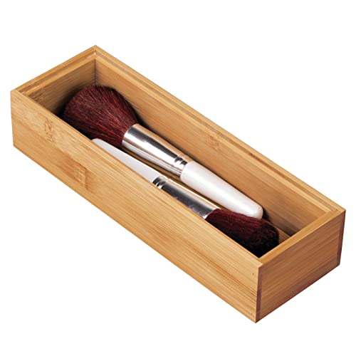 mDesign Set of 4 Storage Box for the Bathroom – Practical Bamboo Box for Bathroom Accessories – Wooden Box for Makeup, Razors, Lotions etc. – Natural 7 mDesign Set of 4 Storage Box for the Bathroom – Practical Bamboo Box for Bathroom Accessories – Wooden Box for Makeup, Razors, Lotions etc. – Natural - Image 7
