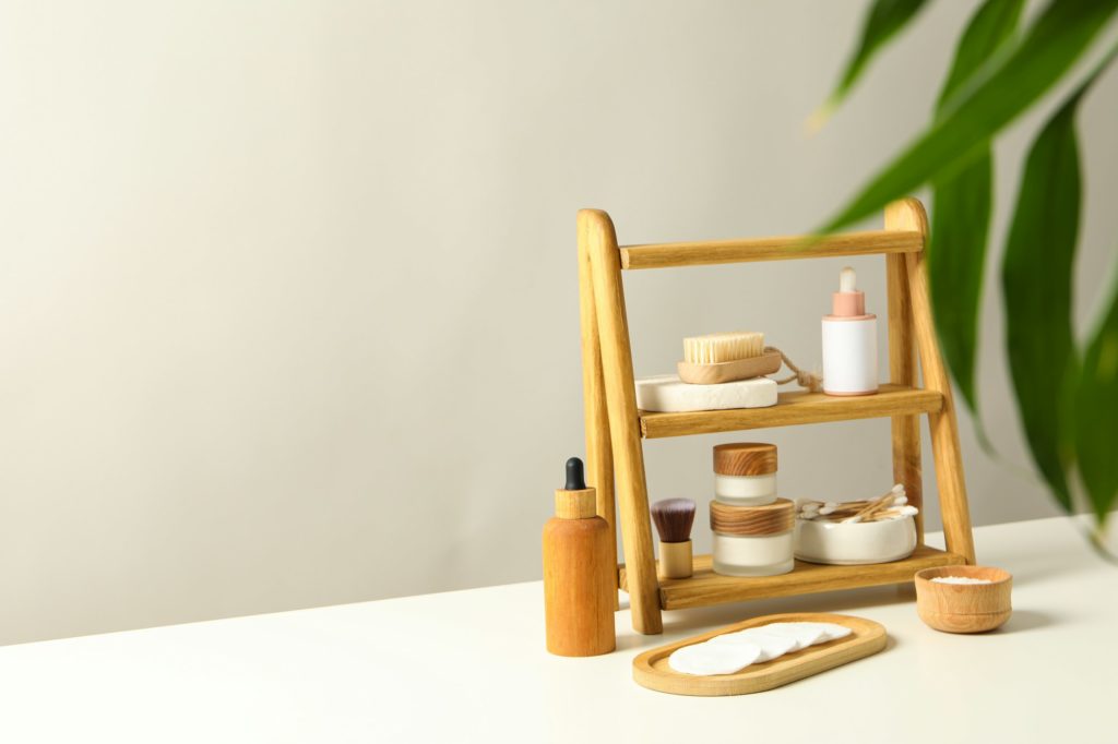 Self care concept, bamboo accessories for self care